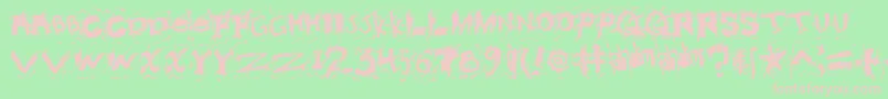 Misconstrued Font – Pink Fonts on Green Background