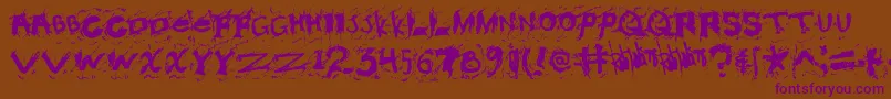 Misconstrued Font – Purple Fonts on Brown Background