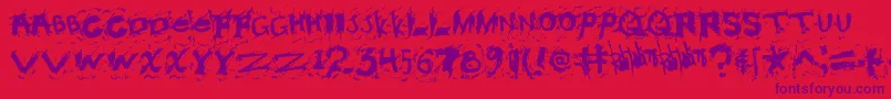 Misconstrued Font – Purple Fonts on Red Background