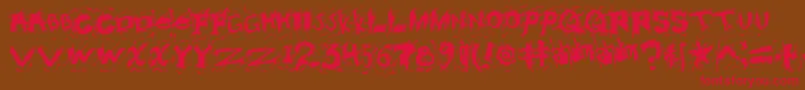 Misconstrued Font – Red Fonts on Brown Background