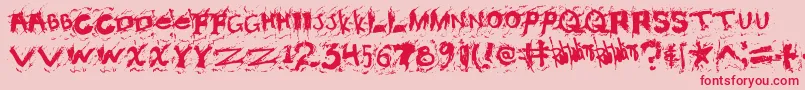 Misconstrued Font – Red Fonts on Pink Background