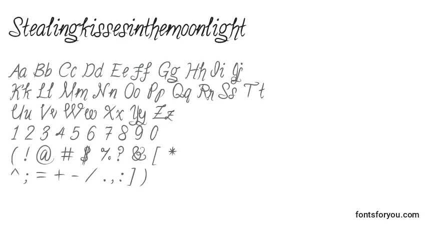 Czcionka Stealingkissesinthemoonlight – alfabet, cyfry, specjalne znaki
