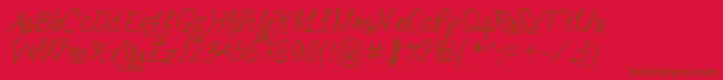 Stealingkissesinthemoonlight Font – Brown Fonts on Red Background