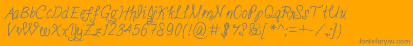 Saiba mais sobre a fonte Stealingkissesinthemoonlight Fonte Stealingkissesinthemoonlight – fontes cinzas em um fundo laranja