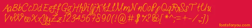 Stealingkissesinthemoonlight Font – Orange Fonts on Red Background