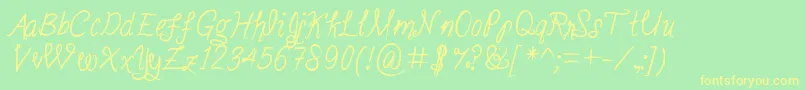 Stealingkissesinthemoonlight Font – Yellow Fonts on Green Background