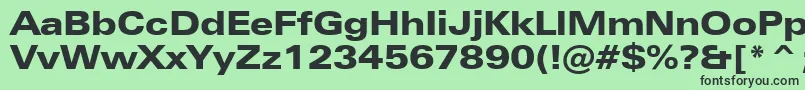 ZurichBlackExtendedBt Font – Black Fonts on Green Background