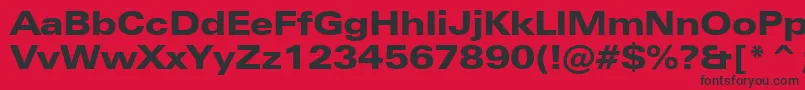 ZurichBlackExtendedBt Font – Black Fonts on Red Background