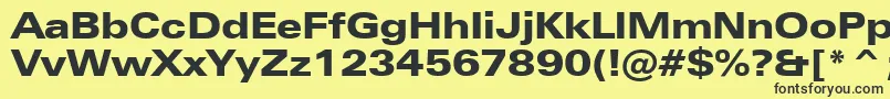 ZurichBlackExtendedBt Font – Black Fonts on Yellow Background