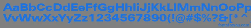 ZurichBlackExtendedBt-Schriftart – Blaue Schriften auf grauem Hintergrund