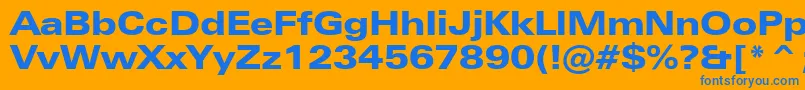 ZurichBlackExtendedBt Font – Blue Fonts on Orange Background