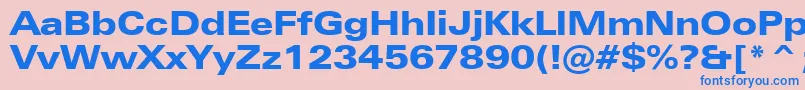 ZurichBlackExtendedBt-Schriftart – Blaue Schriften auf rosa Hintergrund