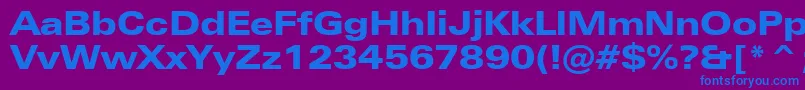 ZurichBlackExtendedBt Font – Blue Fonts on Purple Background