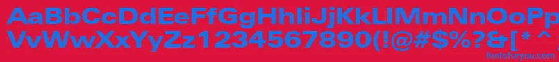ZurichBlackExtendedBt Font – Blue Fonts on Red Background