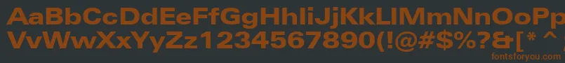 ZurichBlackExtendedBt Font – Brown Fonts on Black Background