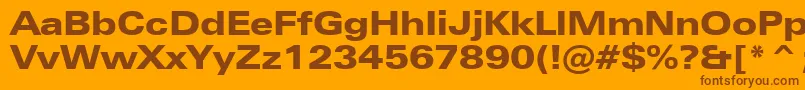 ZurichBlackExtendedBt Font – Brown Fonts on Orange Background