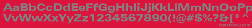ZurichBlackExtendedBt Font – Gray Fonts on Red Background