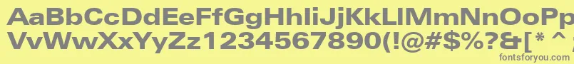 ZurichBlackExtendedBt Font – Gray Fonts on Yellow Background