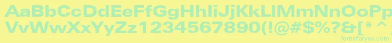 ZurichBlackExtendedBt Font – Green Fonts on Yellow Background