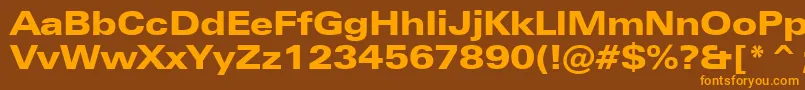 ZurichBlackExtendedBt Font – Orange Fonts on Brown Background