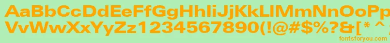 ZurichBlackExtendedBt Font – Orange Fonts on Green Background