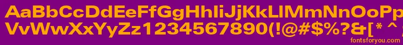 ZurichBlackExtendedBt Font – Orange Fonts on Purple Background