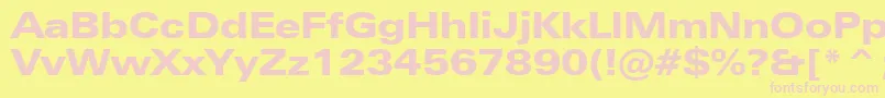 ZurichBlackExtendedBt Font – Pink Fonts on Yellow Background
