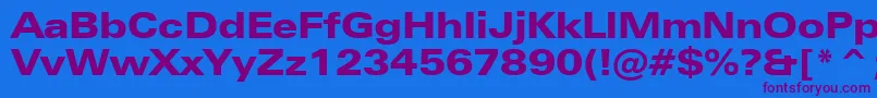 ZurichBlackExtendedBt Font – Purple Fonts on Blue Background