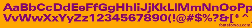 ZurichBlackExtendedBt Font – Purple Fonts on Orange Background