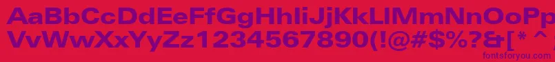 ZurichBlackExtendedBt Font – Purple Fonts on Red Background