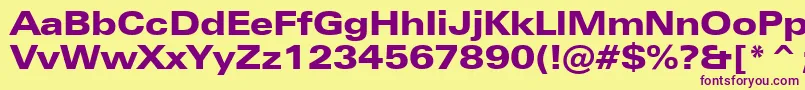 ZurichBlackExtendedBt Font – Purple Fonts on Yellow Background