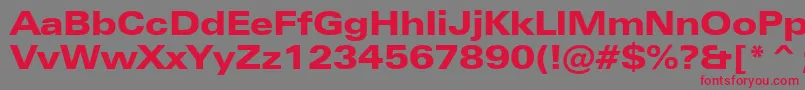 ZurichBlackExtendedBt Font – Red Fonts on Gray Background