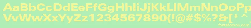 ZurichBlackExtendedBt-Schriftart – Gelbe Schriften auf grünem Hintergrund