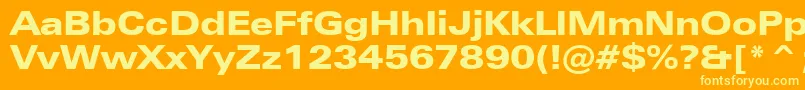 ZurichBlackExtendedBt Font – Yellow Fonts on Orange Background