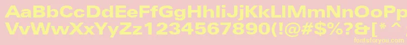 ZurichBlackExtendedBt Font – Yellow Fonts on Pink Background