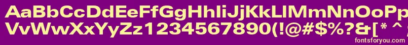 ZurichBlackExtendedBt Font – Yellow Fonts on Purple Background