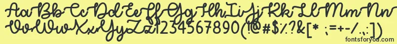 TryHappinessDemo Font – Black Fonts on Yellow Background