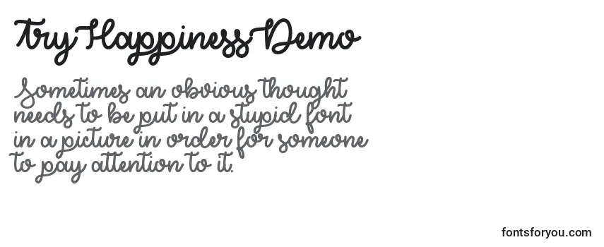 Review of the TryHappinessDemo Font