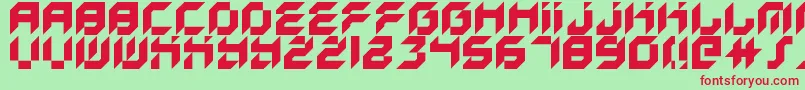 Kreased Font – Red Fonts on Green Background