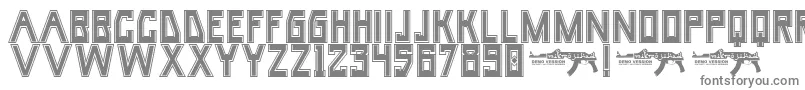 UmarCollege-fontti – harmaat kirjasimet valkoisella taustalla