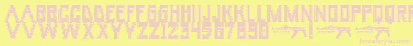 UmarCollege Font – Pink Fonts on Yellow Background