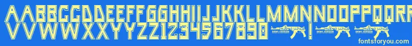 UmarCollege Font – Yellow Fonts on Blue Background