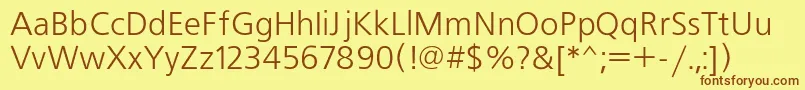 Freeset Font – Brown Fonts on Yellow Background