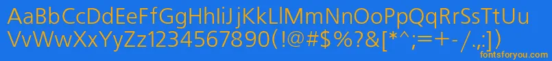 Freeset Font – Orange Fonts on Blue Background