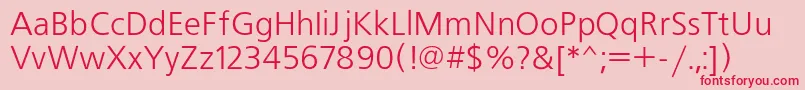 Freeset Font – Red Fonts on Pink Background