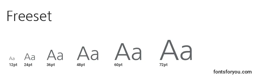Freeset Font Sizes