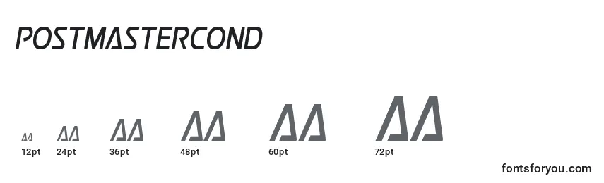 Postmastercond Font Sizes