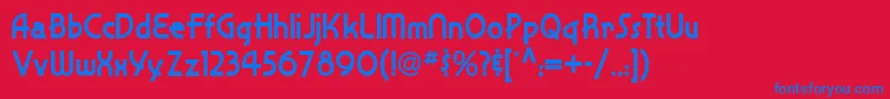 Snappy Service Nf Font – Blue Fonts on Red Background