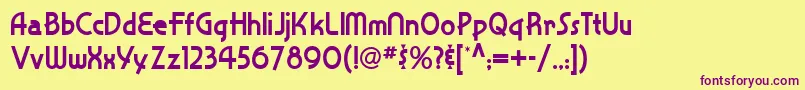 Snappy Service Nf Font – Purple Fonts on Yellow Background