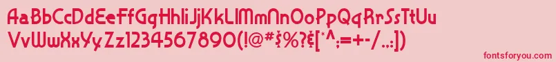 フォントSnappy Service Nf – ピンクの背景に赤い文字